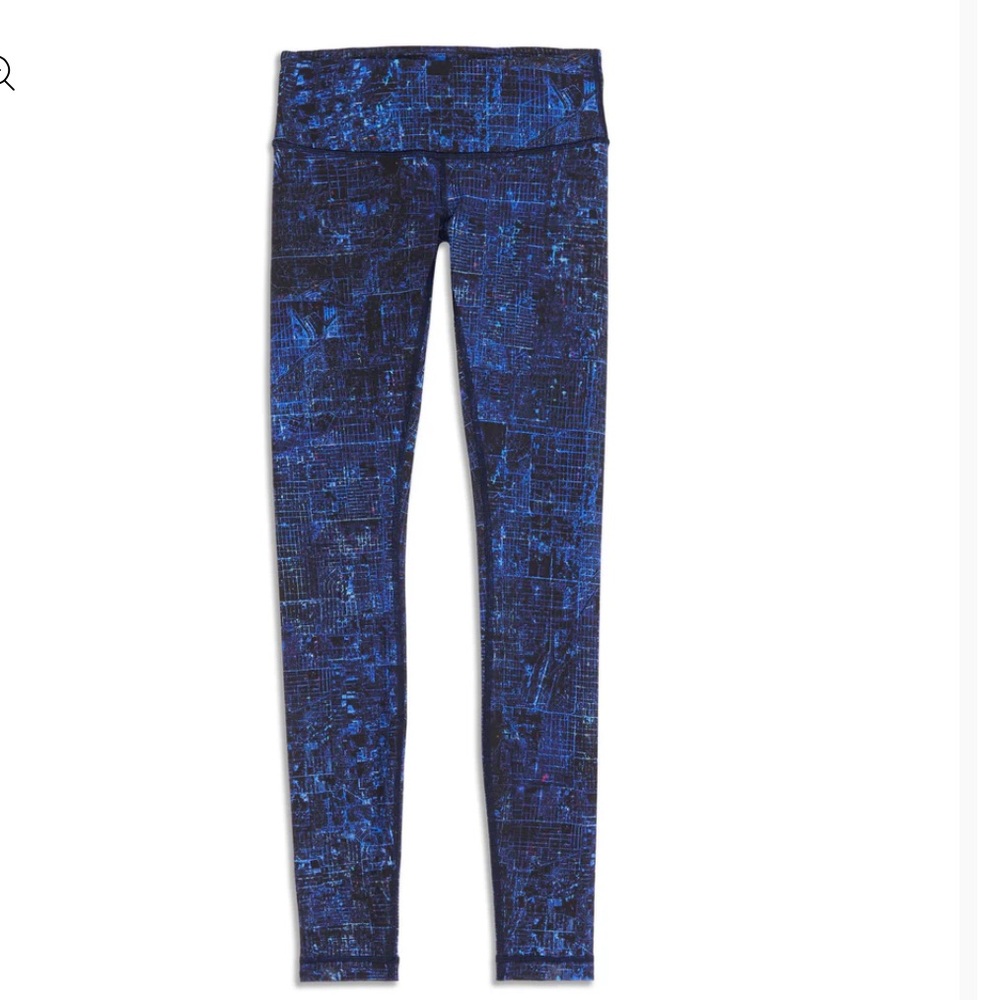 Lululemon Wunder Under Hi-Rise Blue City Print Leggings